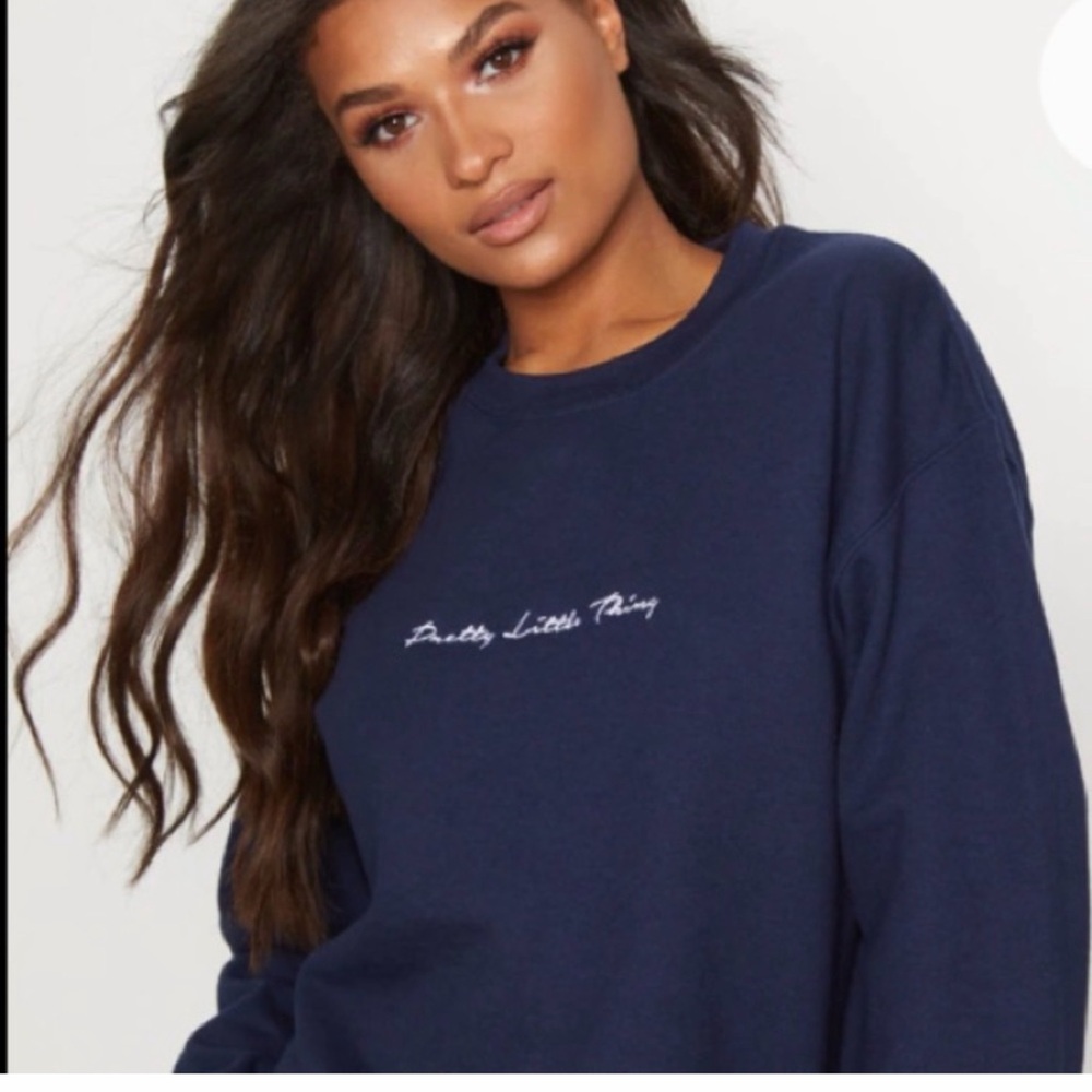 PrettyLittleThing Navy Sweatshirt